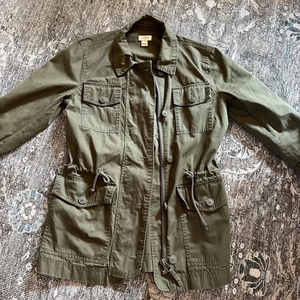 JCREW “Boyfriend Fatigue” Green 100% Cotton Jacket XS - Picture 2 of 11